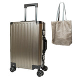 Lanuitjoy All Aluminum Carry On Luggage 22x14x9 Airline Approved Hard Shell Carry On Luggage Zipperless Luggage Metal 20inch Suitcase Luggage, Champagne Gold