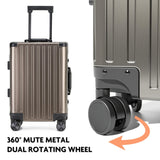 Lanuitjoy All Aluminum Carry On Luggage 22x14x9 Airline Approved Hard Shell Carry On Luggage Zipperless Luggage Metal 20inch Suitcase Luggage, Champagne Gold