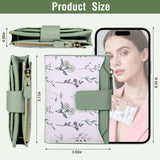 Lapensa Small Womens Wallet - soft Leather RFID Blocking Bifold Zipper Pocket Credit Card Purse - Floral Pattern Wallet with ID Window (green)