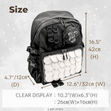Lapimou Ita Bag Cute Kawaii Backpack Bookbag Pin Display Ita Bags with Insert Japanese Anime Cutecore Accessories Kawaiicore (black)