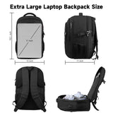 Lapsouno 17 Inch Laptop Backpack, Carry On Travel Backpack, Durable Extra Large TSA Business Backpack with USB Port, Water Resistant Anti Theft Gift for Men Women, Black