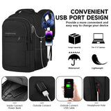 Lapsouno 17 Inch Laptop Backpack, Carry On Travel Backpack, Durable Extra Large TSA Business Backpack with USB Port, Water Resistant Anti Theft Gift for Men Women, Black