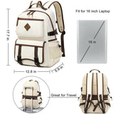 Laptop Backpack 15 - 17 Inch for Women Men Large College Bookbag Elementary Middle High School Bag for Kids Teens Girls Boys Student Waterproof Travel Backpacks Book Rucksack Work Daypack Beige
