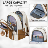 Laptop Backpack 15.6 Inch Kids Elementary Middle High School Bag College Backpacks Anti Theft Travel Back Pack Large Bookbags for Teens Girls Women Students (Beige Khaki)
