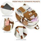 Laptop Backpack 15.6 Inch Kids Elementary Middle High School Bag College Backpacks Anti Theft Travel Back Pack Large Bookbags for Teens Girls Women Students (Beige Khaki)