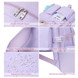 Laptop Backpack 15.6 Inch Kids Elementary Middle High School Bag College Backpacks Anti Theft Travel Back Pack Large Bookbags for Teens Girls Women Students (Purple)