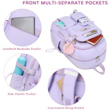 Laptop Backpack 15.6 Inch Kids Elementary Middle High School Bag College Backpacks Anti Theft Travel Back Pack Large Bookbags for Teens Girls Women Students (Purple)