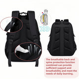 Laptop Backpack For Teen Boys Girls Durable Bookbag Middle High School Bag Women Men Waterproof Travel Daypack (BLack)