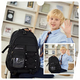 Laptop Backpack For Teen Boys Girls Durable Bookbag Middle High School Bag Women Men Waterproof Travel Daypack (BLack)