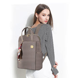 Laptop Backpack for Women 15.6 - inch Slim - Laptop Bag Computer Case Purse Travel Lightweight Medium Size Satchel Daypack 16 - inch Water - resistant Business Comutter Fashion Stylish Nylon Khaki