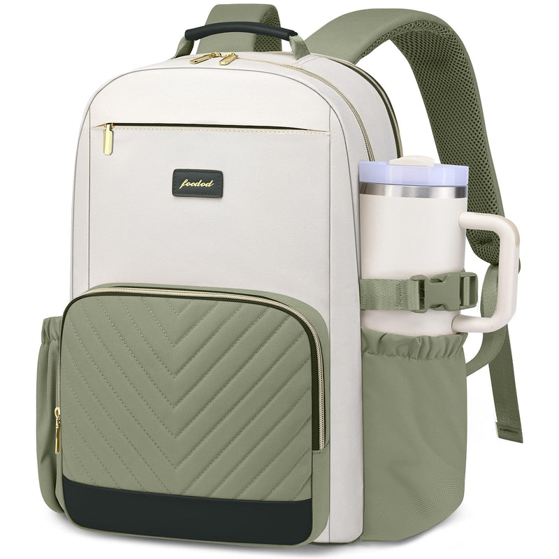 Laptop Backpack for Women Bookbag: 15.6 inch Work School Backpacks with Pouch Pocket for Large Capacity Cup & USB Charger College Book Bag Travel Business Nurse Teacher Bookbags Anti - theft Back Pack