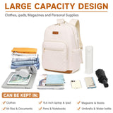 Laptop Backpack for Women, Fits 15.6 inch Travel Backpack with USB Charging Port, Stylish Quilted Work Business Computer Bag