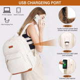 Laptop Backpack for Women, Fits 15.6 inch Travel Backpack with USB Charging Port, Stylish Quilted Work Business Computer Bag