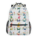 Laptop Backpack for Women Men Fashion Sports Backpack with Chest Strap for Travel Trip Cartoon Funny Gnomes White