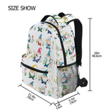 Laptop Backpack for Women Men Fashion Sports Backpack with Chest Strap for Travel Trip Cartoon Funny Gnomes White