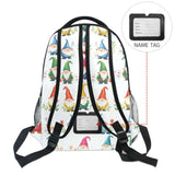 Laptop Backpack for Women Men Fashion Sports Backpack with Chest Strap for Travel Trip Cartoon Funny Gnomes White