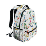 Laptop Backpack for Women Men Fashion Sports Backpack with Chest Strap for Travel Trip Cartoon Funny Gnomes White
