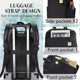 Laptop Backpack for Women Slim Travel - Laptop Bag Computer Case Fit up to 15.6 - inch Notebook Lightweight Medium Size Purse for Work Bookbag Water - resistant Business Fashion Stylish PU Leather Black