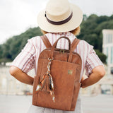 Laptop Backpack for Women Slim Travel - Laptop Bag Computer Case Fit up to 15.6 - inch Notebook Lightweight Medium Size Purse for Work Bookbag Water - resistant Business Fashion Stylish PU Leather Brown