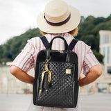 Laptop Backpack for Women Slim Travel - Laptop Bag Computer Case Fit up to 15.6 - inch Notebook Lightweight Medium Size Purse for Work Bookbag Water - resistant Business Fashion Stylish PU Leather Black