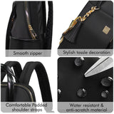 Laptop Backpack for Women Slim Travel - Laptop Bag Computer Case Fit up to 15.6 - inch Notebook Lightweight Medium Size Purse for Work Bookbag Water - resistant Business Fashion Stylish Nylon Black