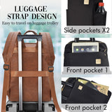 Laptop Backpack for Women Slim Travel - Laptop Bag Computer Case Fit up to 15.6 - inch Notebook Lightweight Medium Size Purse for Work Bookbag Water - resistant Business Fashion Stylish PU Leather Brown