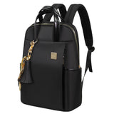 Laptop Backpack for Women Slim Travel - Laptop Bag Computer Case Fit up to 15.6 - inch Notebook Lightweight Medium Size Purse for Work Bookbag Water - resistant Business Fashion Stylish Nylon Black