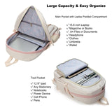 Laptop Backpacks 15.6 Inch College Backpack Elementary Middle High School Bag Large Cute Bookbags Anti Theft Travel Back Pack Casual Daypack Kids Book Bag for Teens Girls Women Students (Off - white)