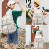 Laptop Backpacks 15.6 Inch College Backpack Elementary Middle High School Bag Large Cute Bookbags Anti Theft Travel Back Pack Casual Daypack Kids Book Bag for Teens Girls Women Students (Off - white)