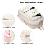 Laptop Backpacks 15.6 Inch College Backpack Elementary Middle High School Bag Large Cute Bookbags Anti Theft Travel Back Pack Casual Daypack Kids Book Bag for Teens Girls Women Students (Off - white)