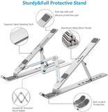 Laptop Stand for Desk, Ergonomic Design Adjustable Aluminum Foldable Portable Computer Stand, Compatible with MacBook Air Pro, HP, Lenovo, Dell, More 10 - 15.6”Inch and Tablets (Silver)