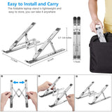 Laptop Stand for Desk, Ergonomic Design Adjustable Aluminum Foldable Portable Computer Stand, Compatible with MacBook Air Pro, HP, Lenovo, Dell, More 10 - 15.6”Inch and Tablets (Silver)