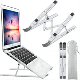 Laptop Stand for Desk, Ergonomic Design Adjustable Aluminum Foldable Portable Computer Stand, Compatible with MacBook Air Pro, HP, Lenovo, Dell, More 10 - 15.6”Inch and Tablets (Silver)