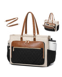 Laptop Tote Bag for Women Work, Multi-pocket Teacher Handbag with Cup Holder, 17.3 Inch Computer Purse for Office, Travel