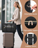 Laptop Tote Bag for Women Work, Multi - pocket Teacher Handbag with Large Cup Holder, Quilted 17.3 Inch Computer Purse for Office, Travel,Black
