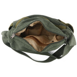 Large Canvas Messenger Bag with Multiple Pockets for Men and Women, Crossbody Shoulder Tote Hobo Laptop Bag(521/Green)