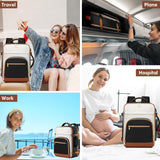 Large Carry On Travel Backpack - Flight Approved Waterproof Luggage Suitcase Backpacks Personal Item Size for Women Men fit 18 inch Laptop College Overnight Bag Weekender Daypack Beige - Black - Brown