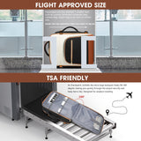 Large Carry On Travel Backpack - Flight Approved Waterproof Luggage Suitcase Backpacks Personal Item Size for Women Men fit 18 inch Laptop College Overnight Bag Weekender Daypack Beige - Black - Brown