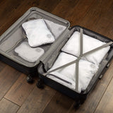 Large Compression Packing Cubes 6 Piece Set for Travel with Lightweight Laundry Bag for Carry - On Suitcase by TRIPPED Travel Gear (White)