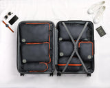 Large Compression Packing Cubes for Travel - Packing Cube Luggage Organizers 7 Piece Set for Checked Luggage - Ultralight, Expandable/Compression Bags by TRIPPED Travel Gear (Grey/Orange)