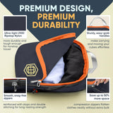 Large Compression Packing Cubes for Travel - Packing Cube Luggage Organizers 7 Piece Set for Checked Luggage - Ultralight, Expandable/Compression Bags by TRIPPED Travel Gear (Grey/Orange)