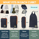 Large Compression Packing Cubes for Travel - Packing Cube Luggage Organizers 7 Piece Set for Checked Luggage - Ultralight, Expandable/Compression Bags by TRIPPED Travel Gear (Grey/Orange)