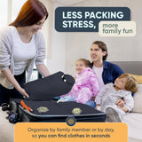 Large Compression Packing Cubes for Travel - Packing Cube Luggage Organizers 7 Piece Set for Checked Luggage - Ultralight, Expandable/Compression Bags by TRIPPED Travel Gear (Grey/Orange)