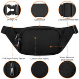 Large Fanny Pack for Women Men - Syican Waist bag with 3 - Zipper Pockets, Gifts for Enjoy Sports Traveling Workout Casual Hands - Free crossbody bags Fits MAX 7.9'' iPad & 6.6'' Phone