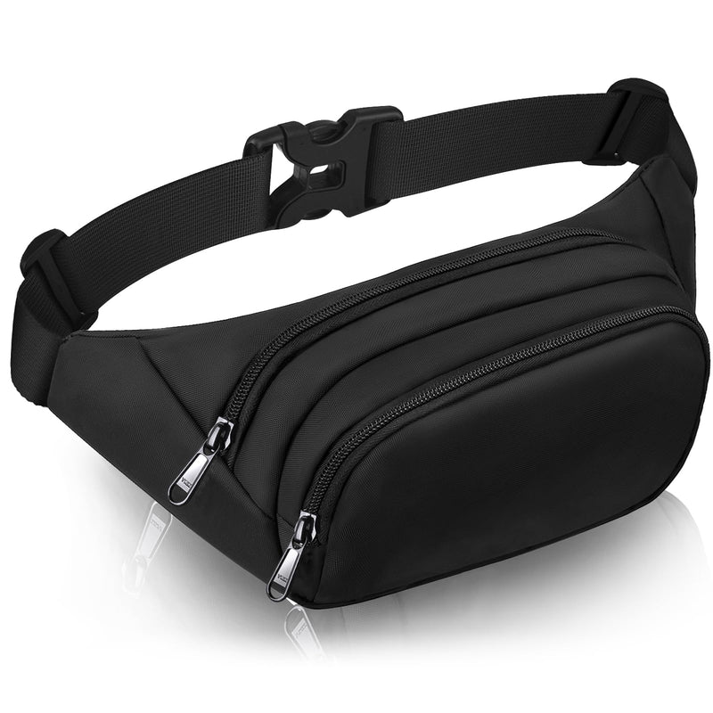Large Fanny Pack for Women Men - Syican Waist bag with 3 - Zipper Pockets, Gifts for Enjoy Sports Traveling Workout Casual Hands - Free crossbody bags Fits MAX 7.9'' iPad & 6.6'' Phone