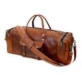 Large Leather 32 Inch Luggage Handmade Duffel Bag Carryall Weekender Travel Overnight Gym Sports Carry On For Men And Women (32 inch)