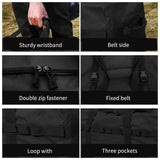 Large Military Duffle Bag Tactical Camping Storage Utility Tote Bag Camping Kitchen Organizer with Deployment Cargo Bag Travel Sports Equipment (Black, Large 31.5"x17.72"x17.72")