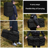 Large Military Duffle Bag Tactical Camping Storage Utility Tote Bag Camping Kitchen Organizer with Deployment Cargo Bag Travel Sports Equipment (Black, Large 31.5"x17.72"x17.72")
