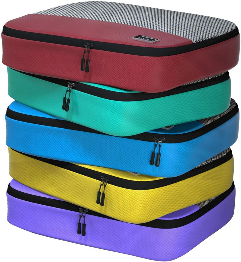 Large Packing Cubes for Travel - 5pc Packing Cubes for Suitcases - Lightweight Luggage Organizer Bags (Non - Compression)