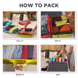 Large Packing Cubes for Travel - 5pc Packing Cubes for Suitcases - Lightweight Luggage Organizer Bags (Non - Compression)